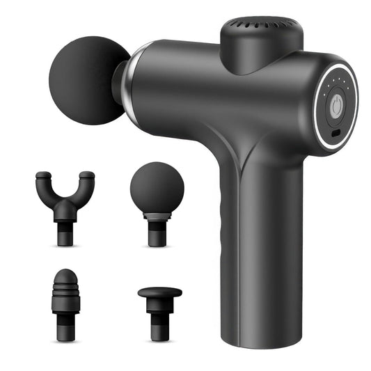 Portable Muscle Massage Gun with 4 Massage Heads, 6 Speeds Percussion Body Back Massager for Athletes Muscle